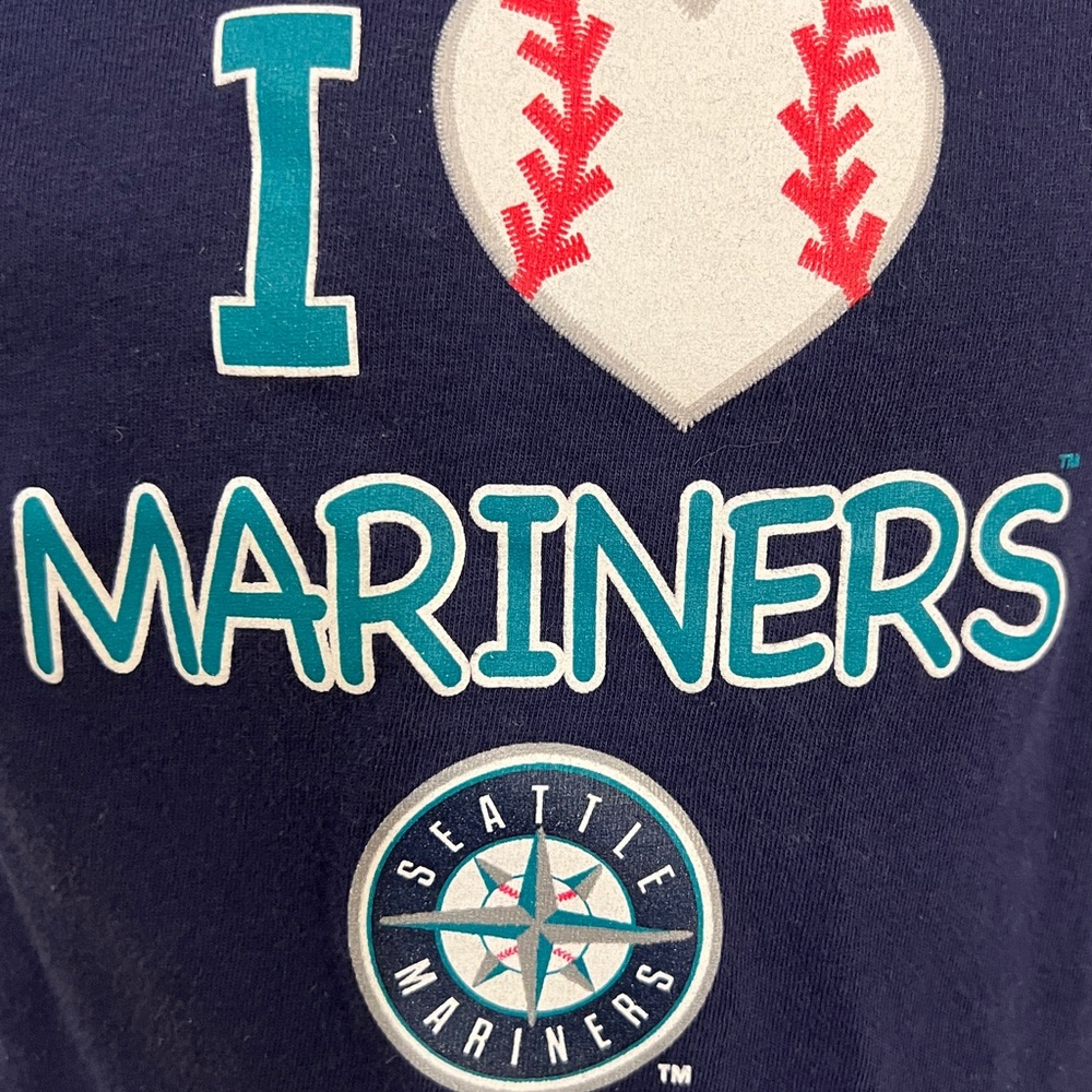 MLB Seattle Mariners Navy 'I Heart Mariners' Girls Tee